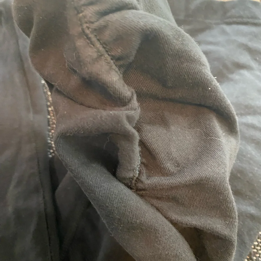 Old Navy Black Extra High Rise Crop Leggings with side leg Ruching Womens Sz XL - Picture 2 of 4